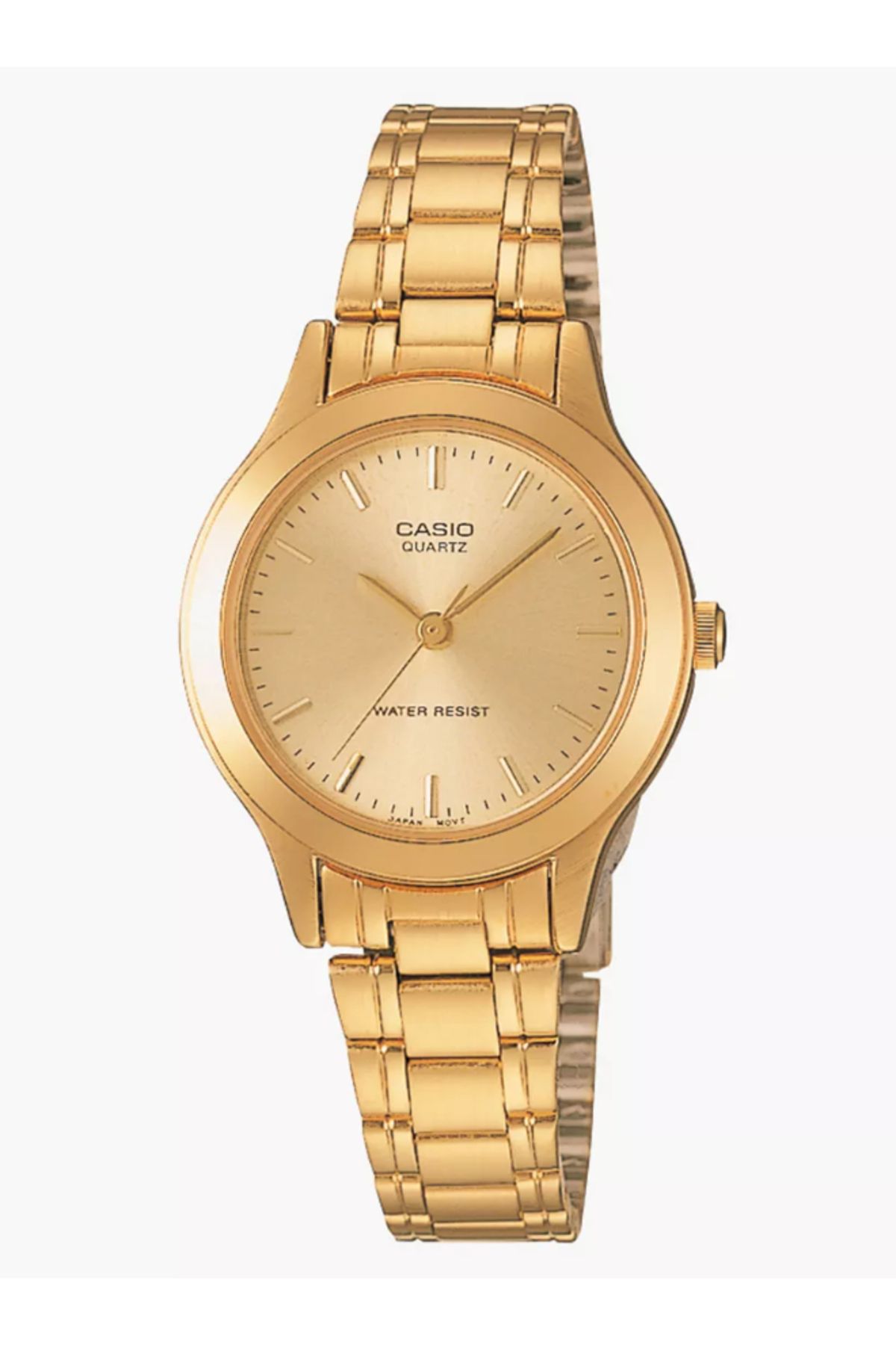 Casio-ساعة كاسيو النسائية التناظرية بمينا ذهبي - LTP-1128N-9A 1