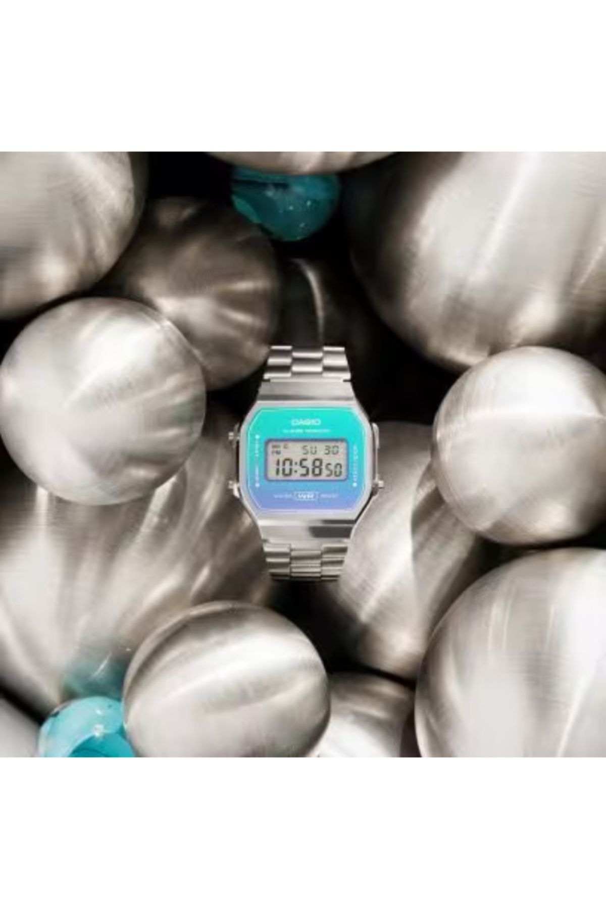 Casio-CASIO Unisex Digital Grey Dial Watch - A168WER-2ADF 4