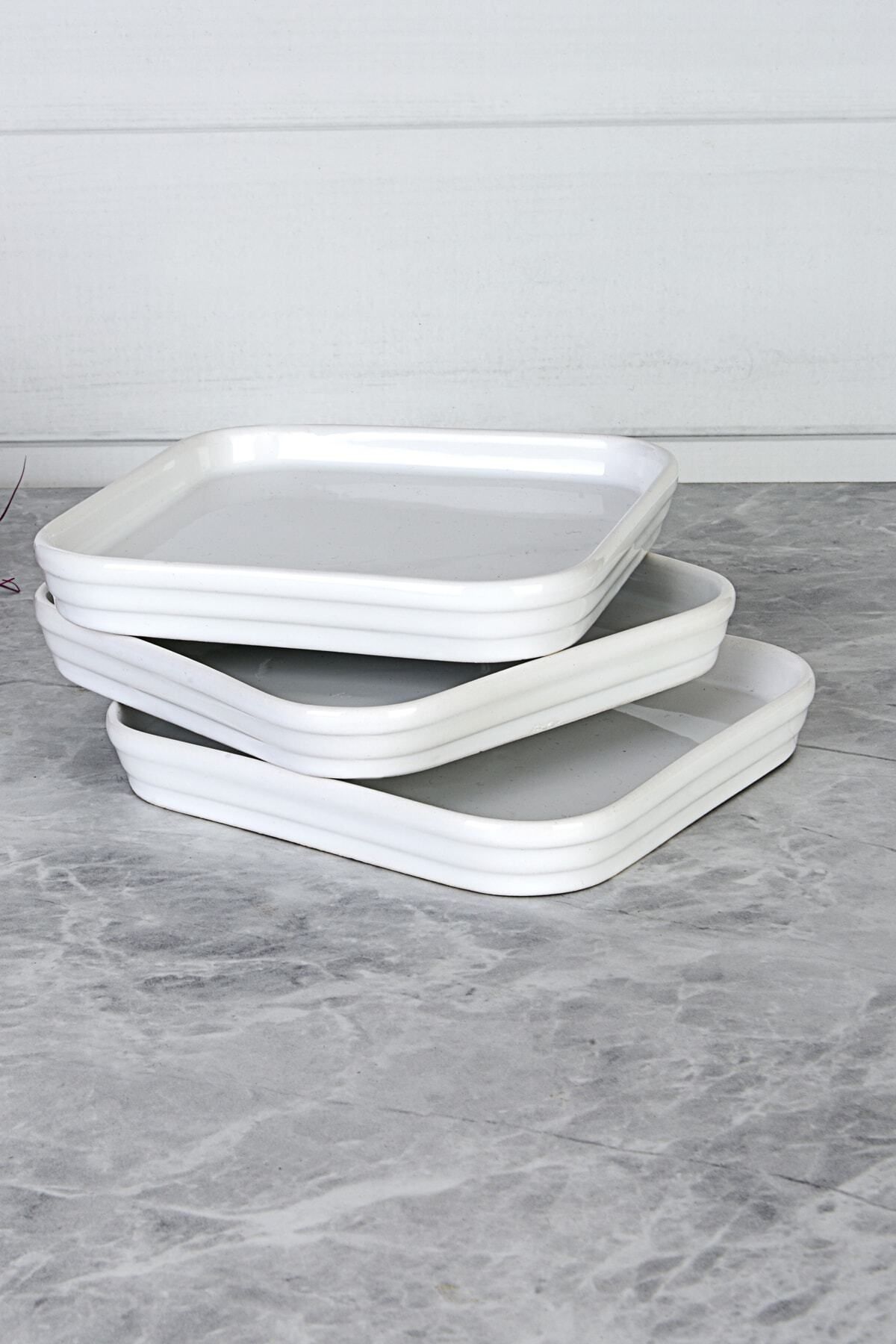 seramista seramik 18x18 Cm Servis Sunum Pasta Tabağı