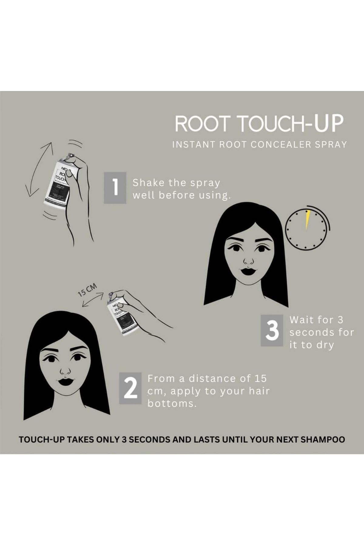Neva-NEVA Root Touch-Up Instant Concealer Spray - 75ml 5