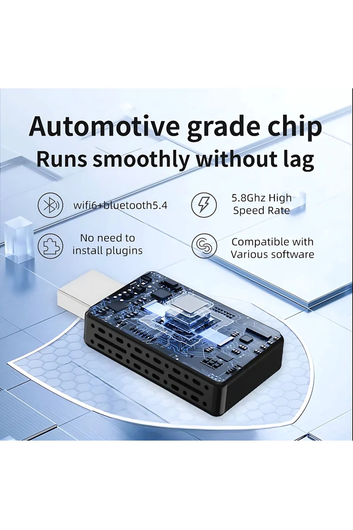 LUVLU-Carplay wireless adapter compatible with Iphone IOS 10+ and Android 11+, Wifi 6, BT 5.4, Plug&Play 6