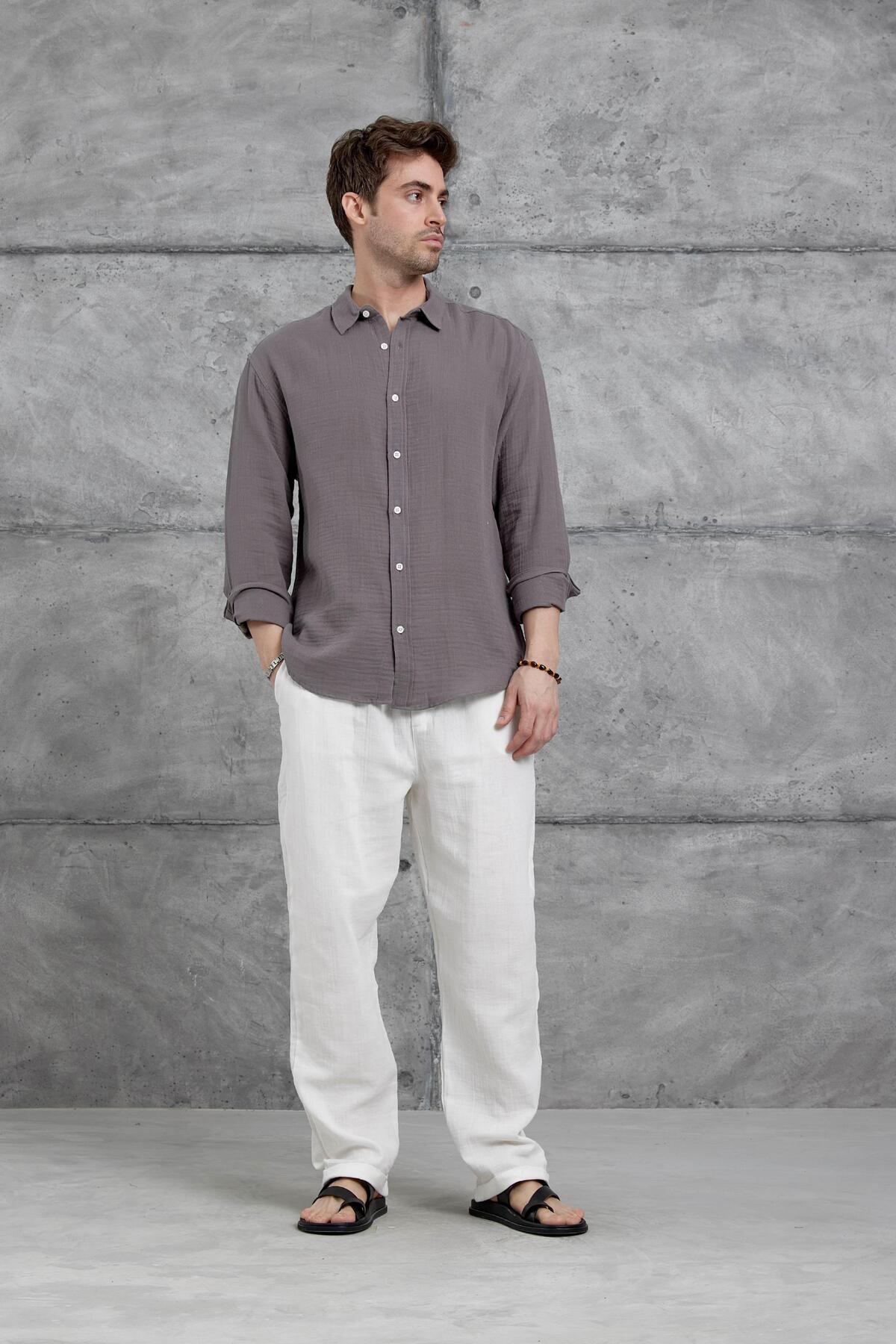 Füme Nmrc Müslin Oversize Gömlek