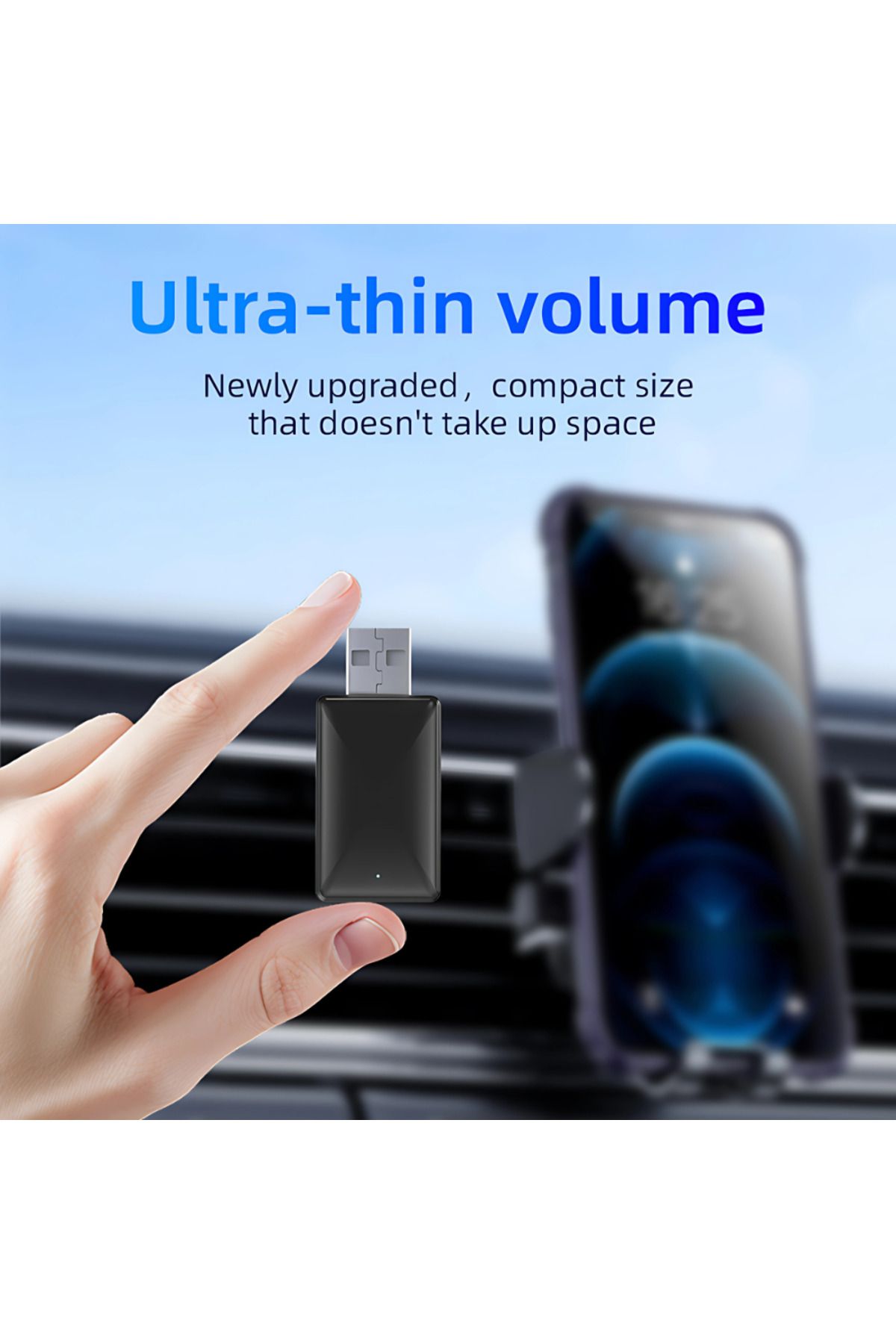 LUVLU-Carplay wireless adapter compatible with Iphone IOS 10+ and Android 11+, Wifi 6, BT 5.4, Plug&Play 3