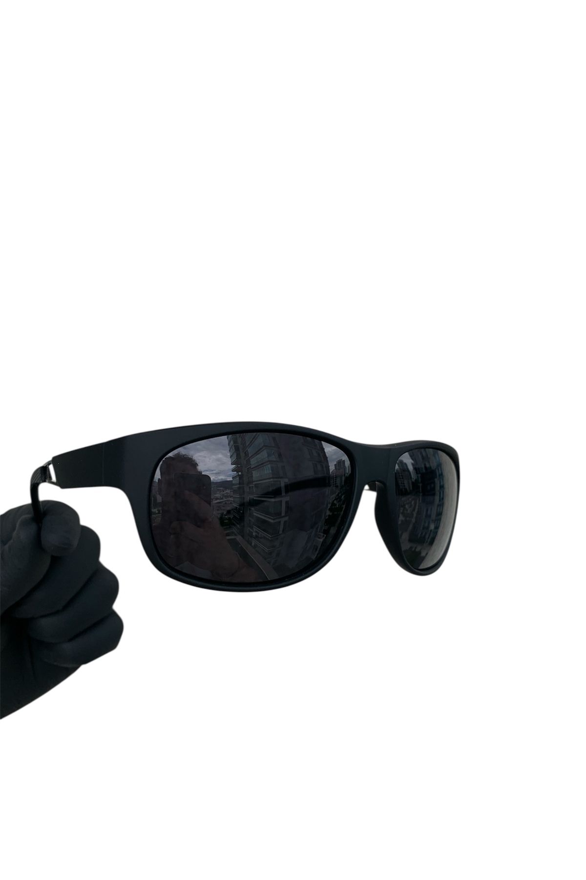HEY COLLECTION Spor Tarz Erkek Güneş Gözlüğü – Mat Siyah Çerçeve, Polarize Siyah Cam