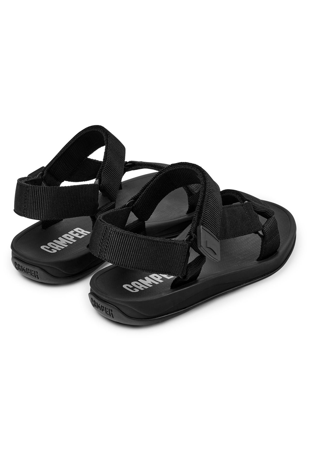 CAMPER-Men's Black Adjustable Hook And Loop Sandals Lightweight Design For Everyday Match 4