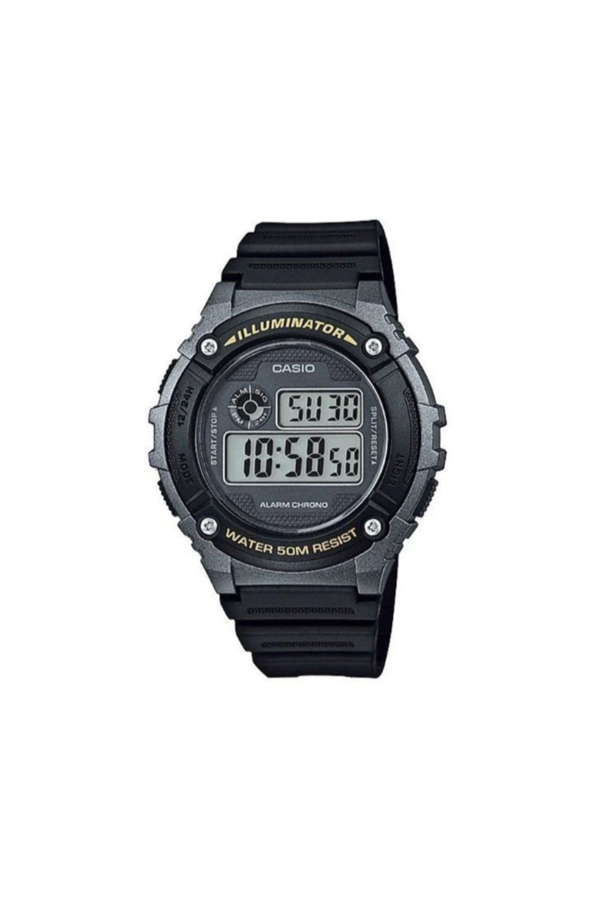 Casio-ساعة كاسيو الرقمية للرجال بمينا رمادي - W-216H-1B 1