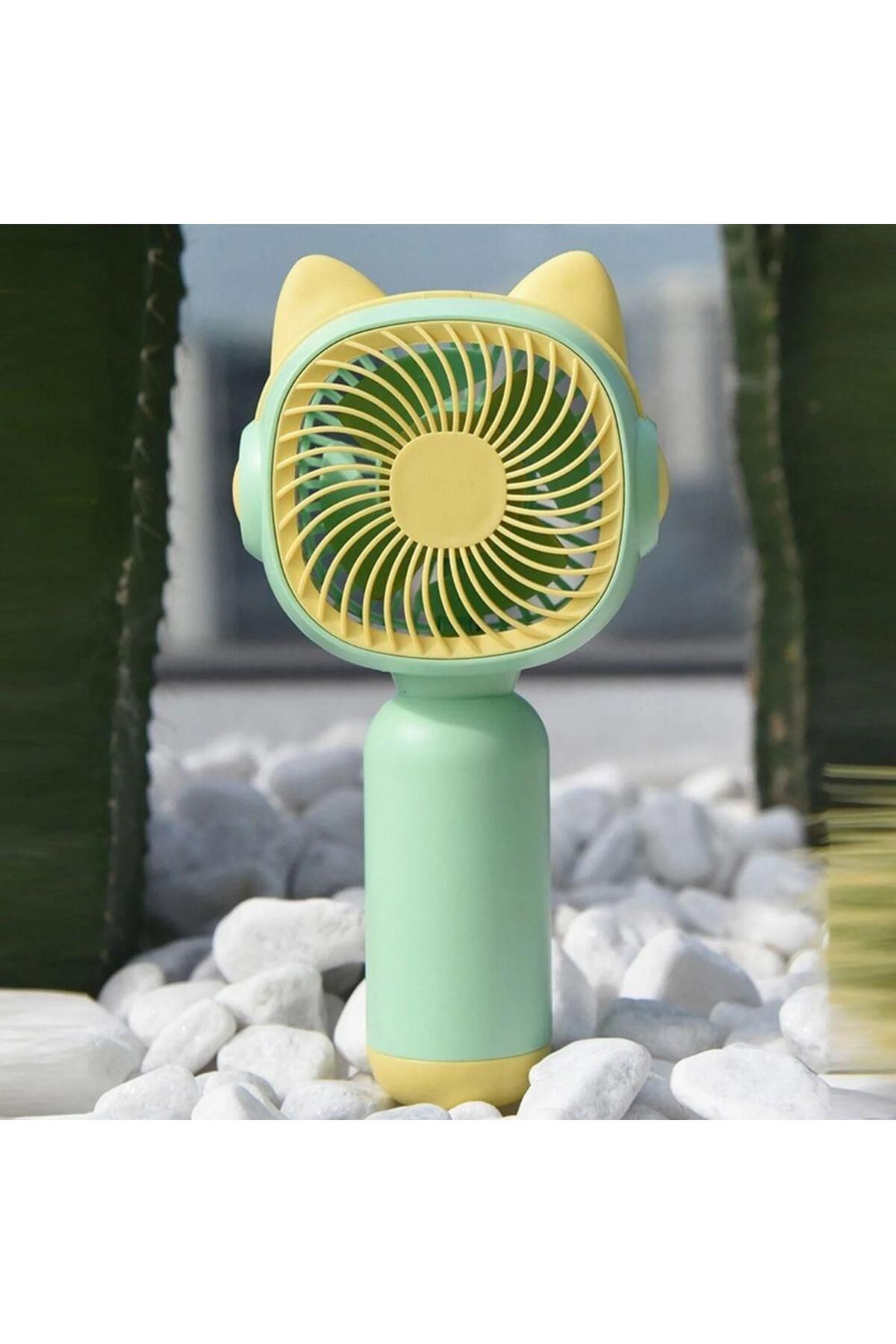 Kelebek Oyuncak Kedi Figürlü Şarjlı Mini El Fanı
