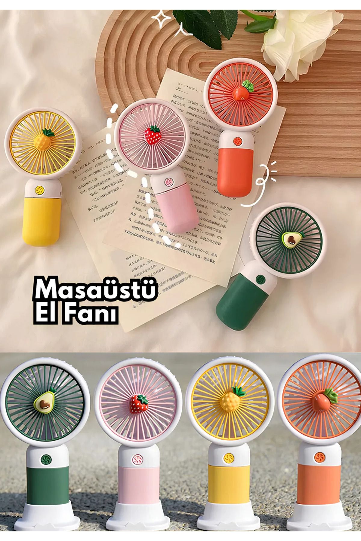 garaccu Şık Pratik Kullanımlı Şarjlı Mini El Fanı Ve Masa Fanı Soğutucu Pervane Taşınabilir Şarj Edilebilir