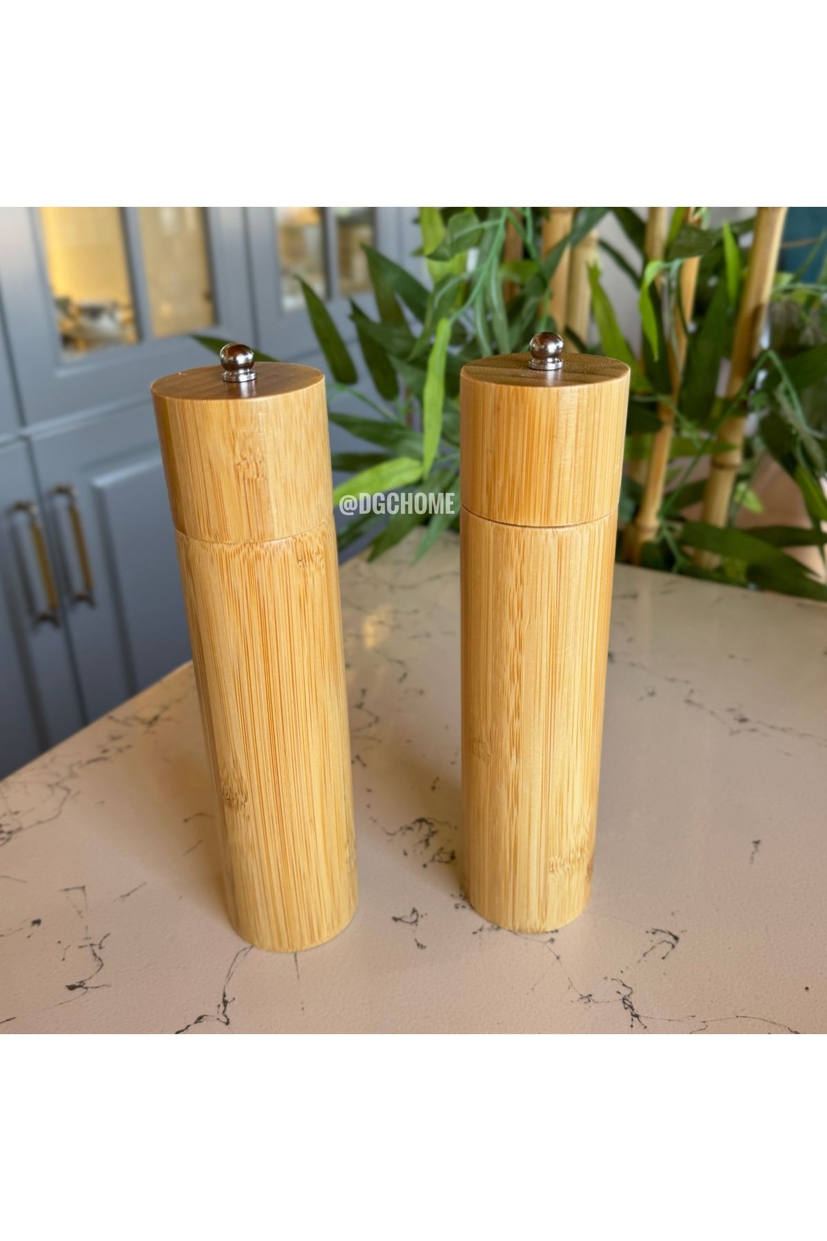 DGCHOME Bambu 2 Li Tuz Karabiber Öğütücü Değirmen