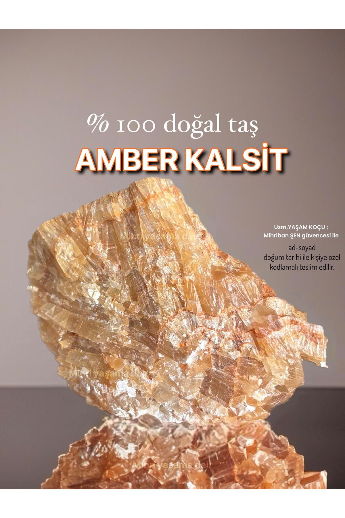 Mihri Doğaltaş Amber Kalsit Kütle