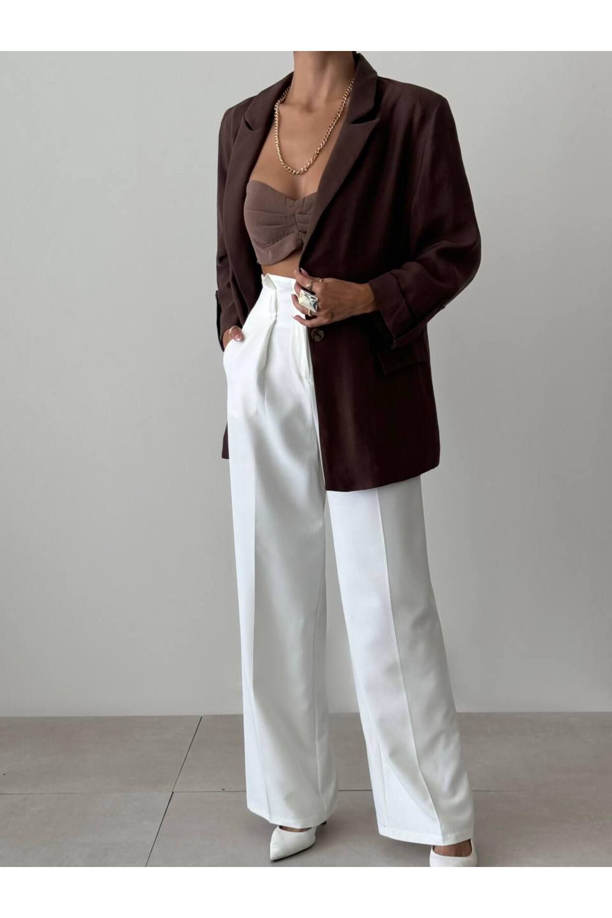 Misscix Official Ekose Desenli Blazer Ceket