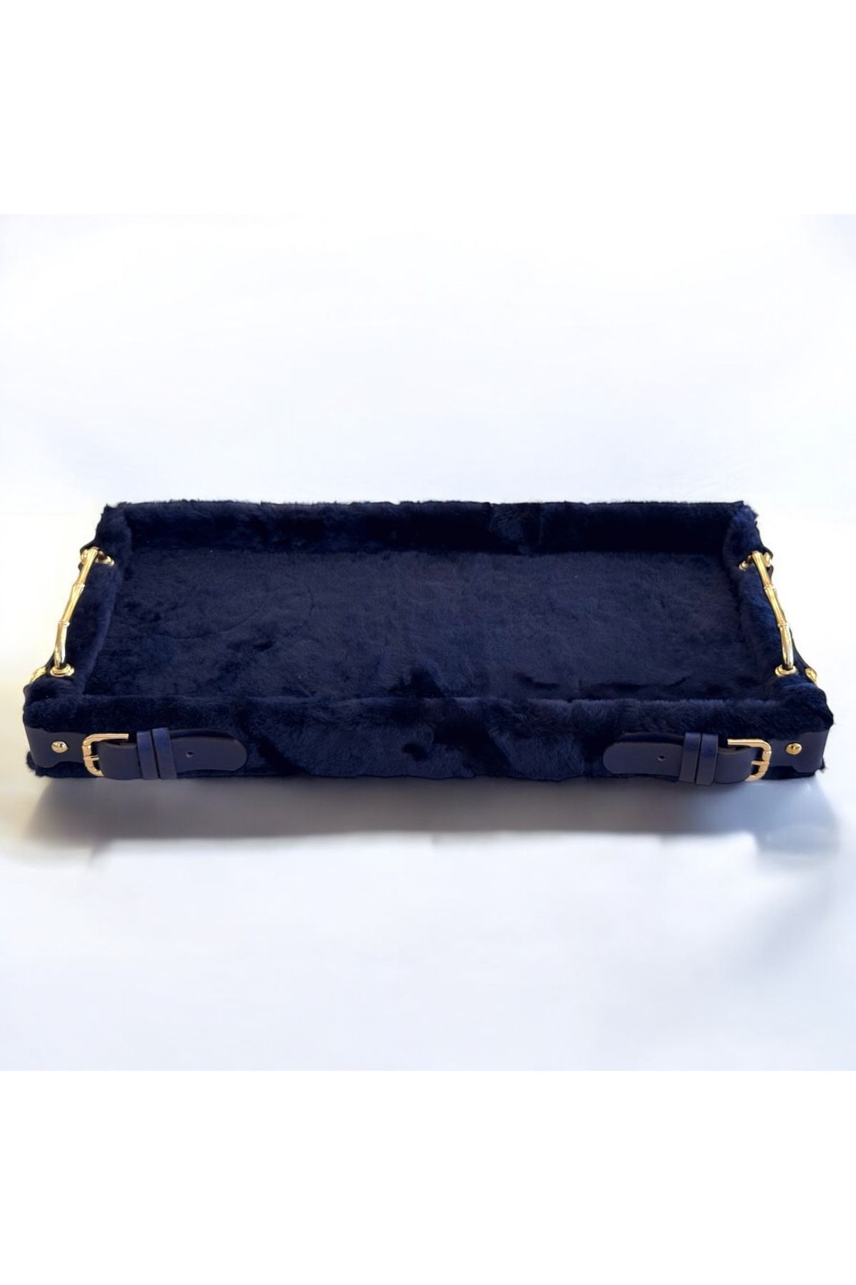 MOLOUD DESIGN ATELIER Choco Navy Blue Kaplama Tepsi