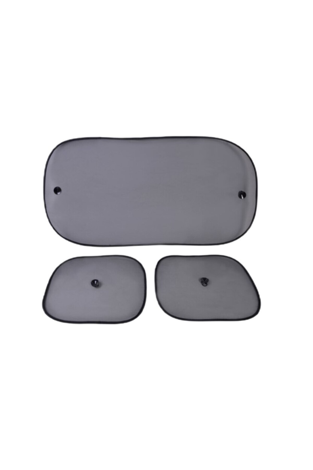 SOHO-Set with 3 Car Sunshades with Suction Cup Attachment, Polyester Material, for Side Windows and Rear 3