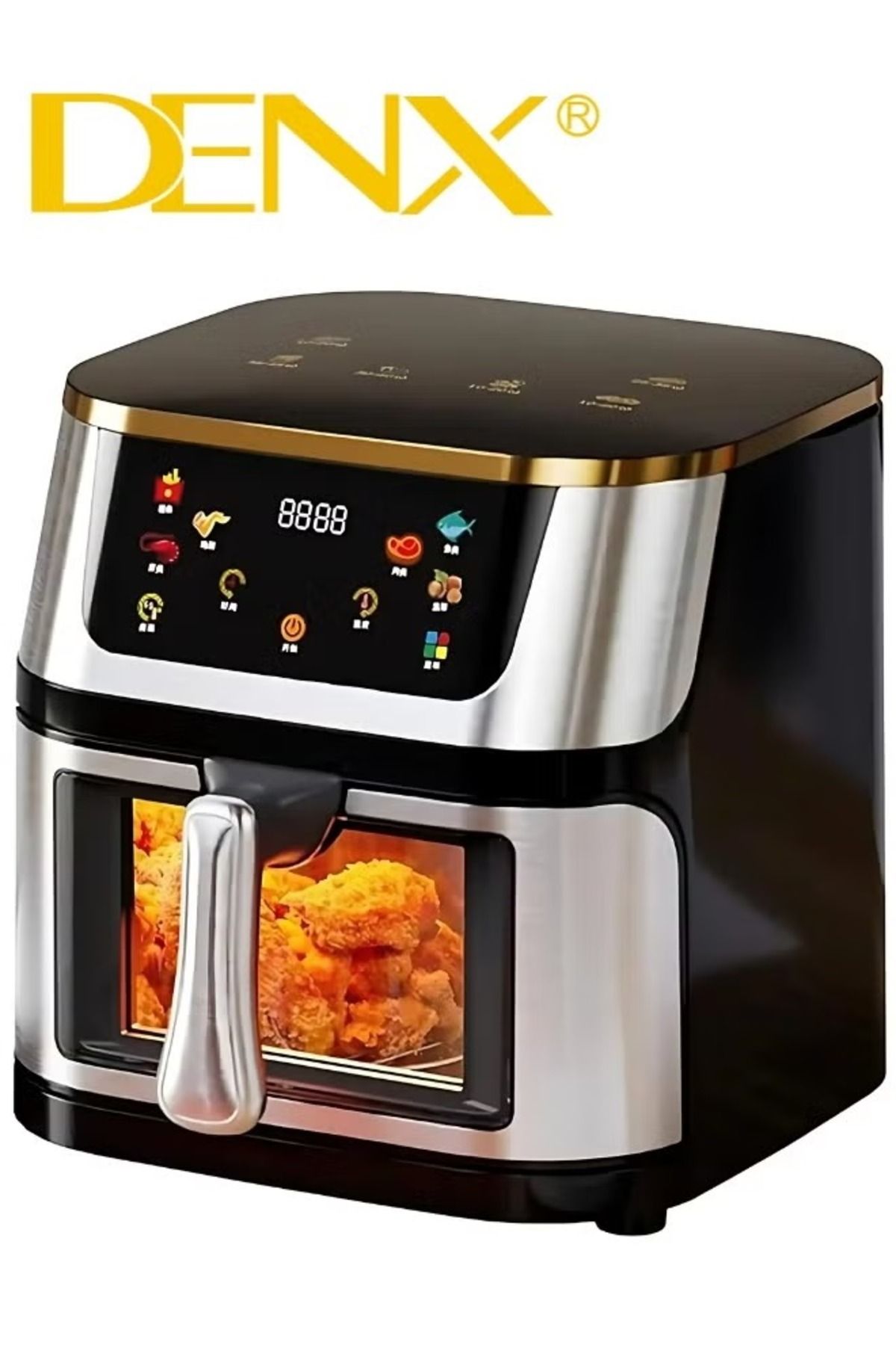 Denx-DX3409 مقلاة هوائية ذكية متعددة الوظائف، سعة 8 لتر، شاشة لمس ملونة، قوة 1800 واط 1