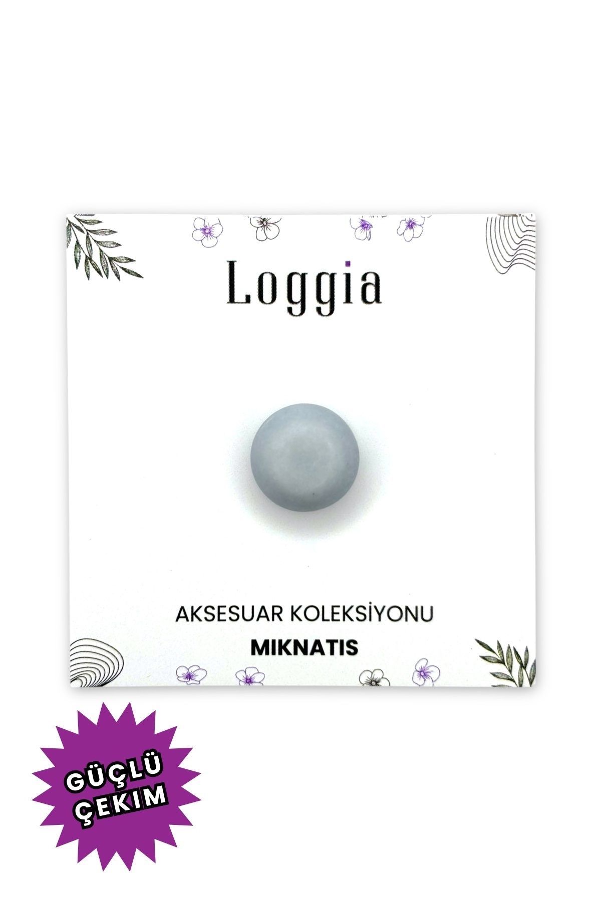 Loggia Eşarp Ve Şal Mıknatısı Soft Açık Gri - Başörtü Tutucu Kadın Tesettür Aksesuar Mıknatıs