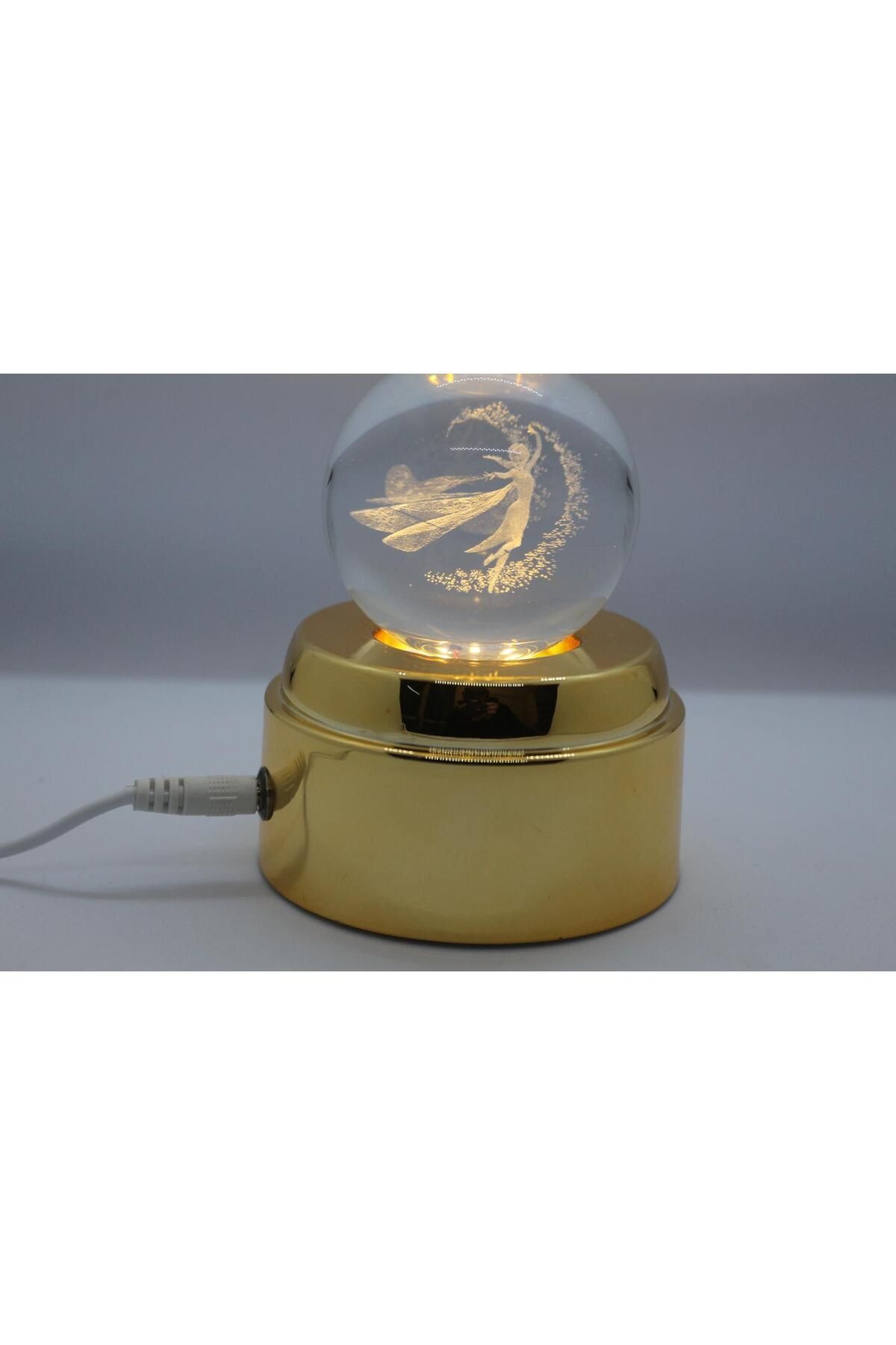 shop KRISTAL CAM LED IŞIKLI DÖNEN KÜRE HEDİYELİK -PERİ KIZI 3D