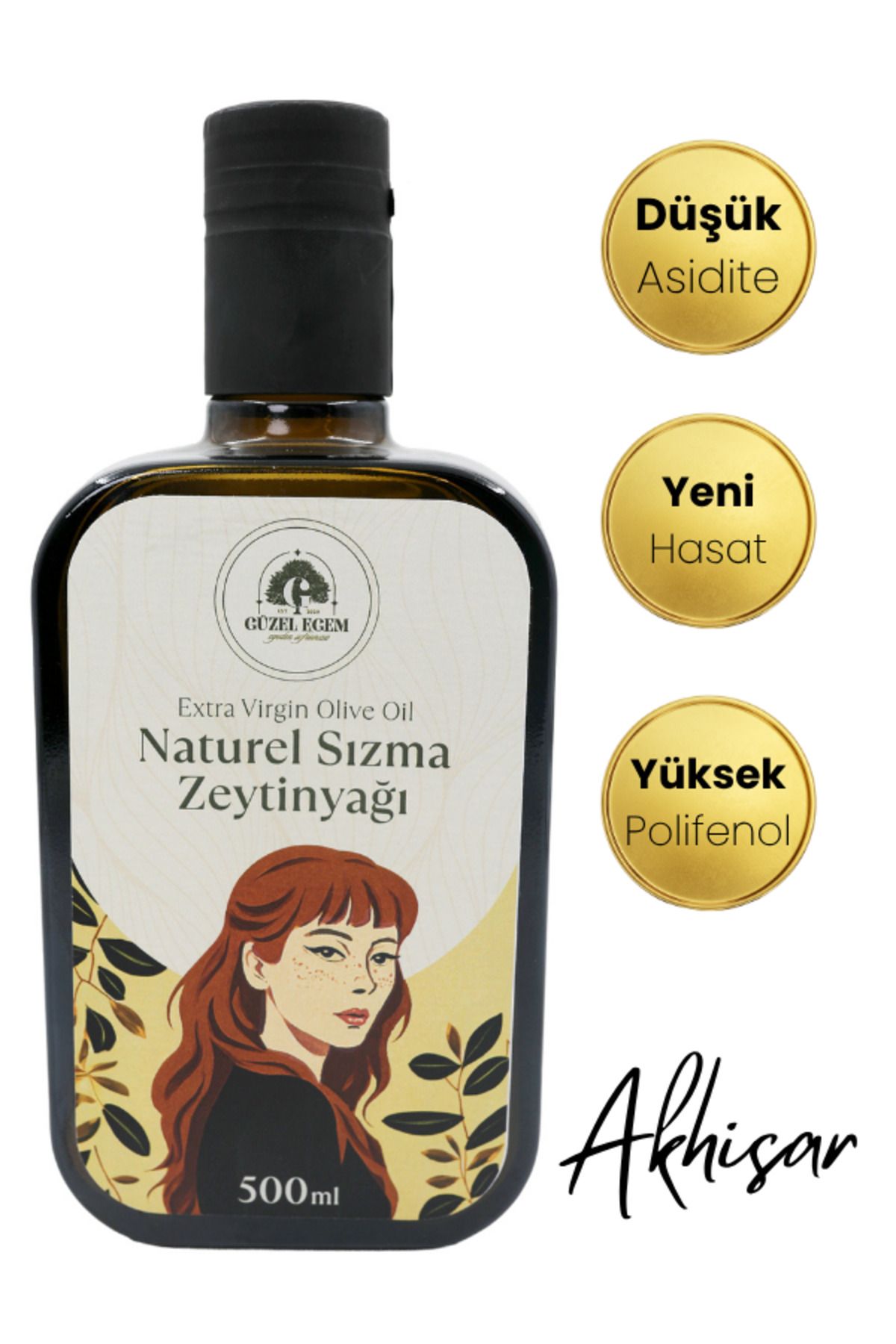 Güzel Egem Natural Sızma Zeytinyağı 500 ML Soğuk Sıkım