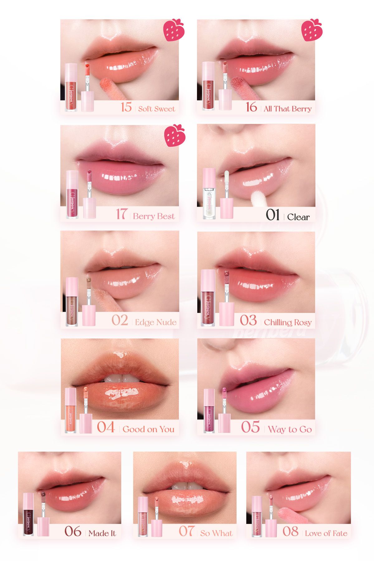 PERIPERA-Peripera Ink Glasting Lip Gloss - Full and Shiny Appearance for Lips (1 Clear) 5