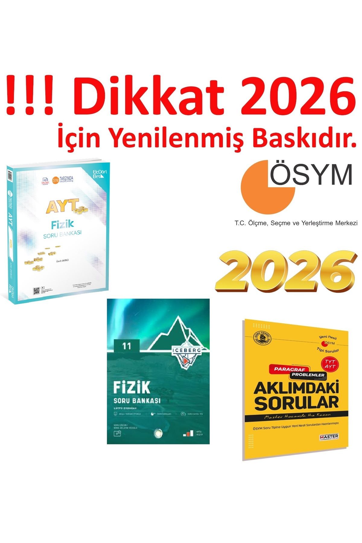 Üç Dört Beş Yayıncılık Üç Dört Beş Yayıncılık AYT Fizik Soru Bankası & Okyanus İceberg 11. Sınıf Fizik Soru Bankası