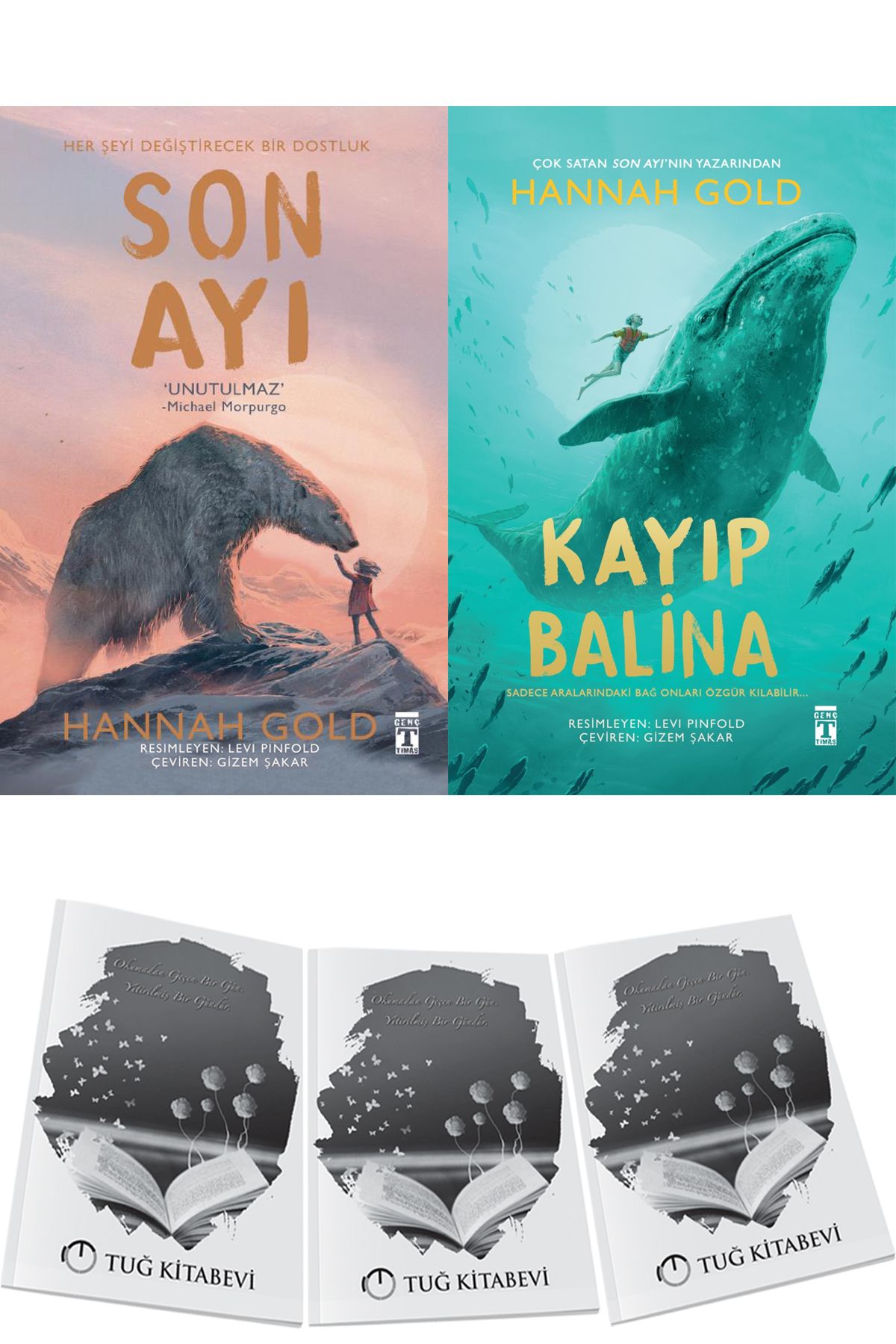 Genç Timaş Son Ayı ve Kalıp Balina 2li Set Hannah Gold + Hediyeli