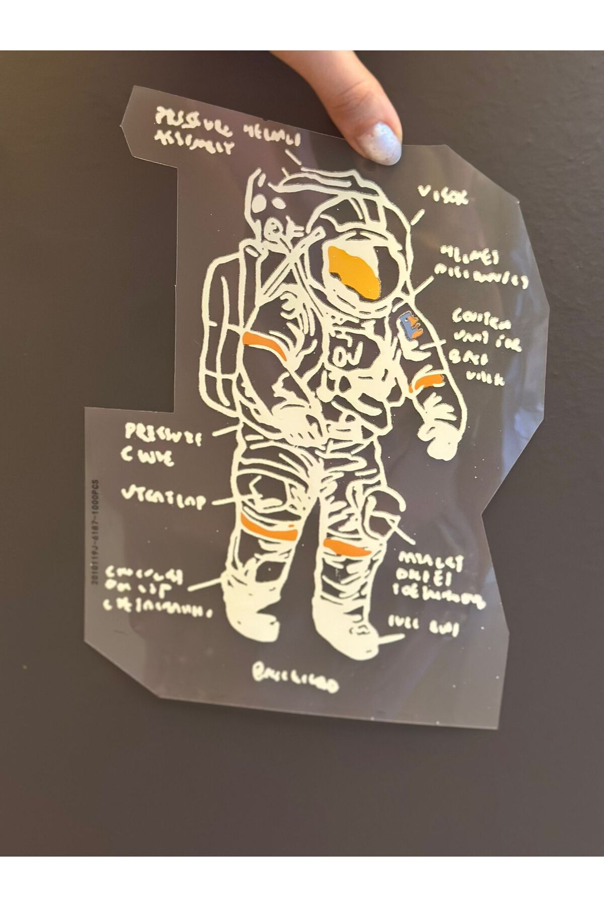 Gönülden Tasarım ÜTÜ İLE YAPIŞAN BEYAZ ASTRONOR TRANSFER BASKI ARMA 22X16 CM