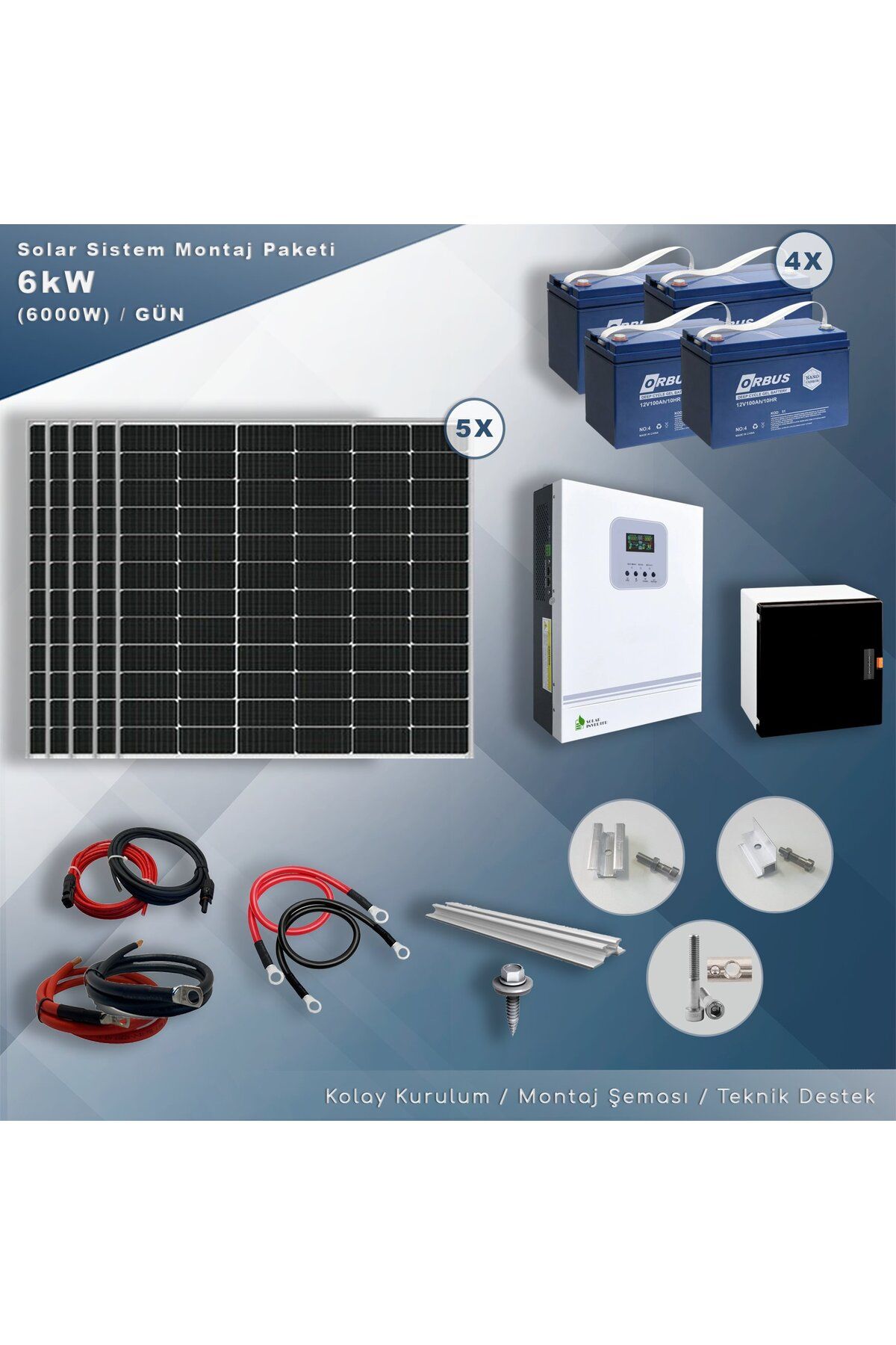 MAtech 6 kW Solar Paket Sistem (6000W/Gün)