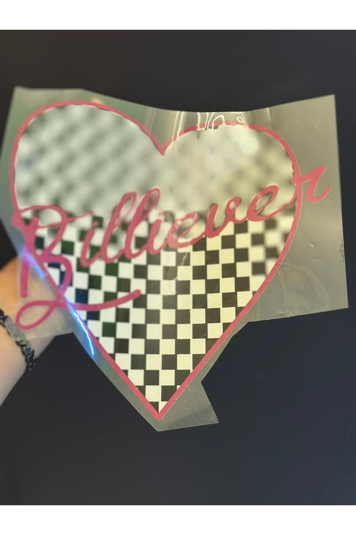 Gönülden Tasarım ÜTÜ İLE YAPIŞAN DAMALI DESEN KALP TRANSFER BASKI ARMA 23X21 CM