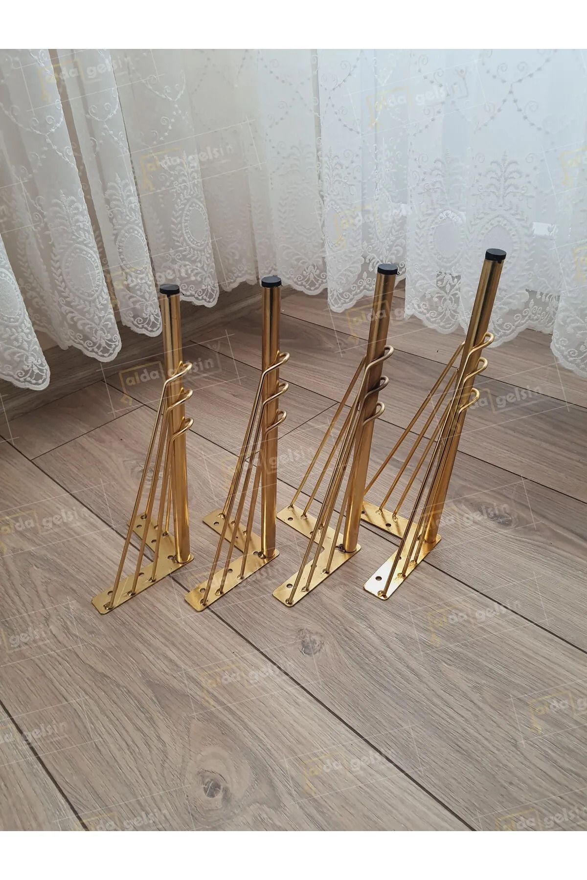 nifiart Mobilya Koltuk Sehpa Komidin Puf Bench Metal Telli Ayak 70 cm 4 Adet