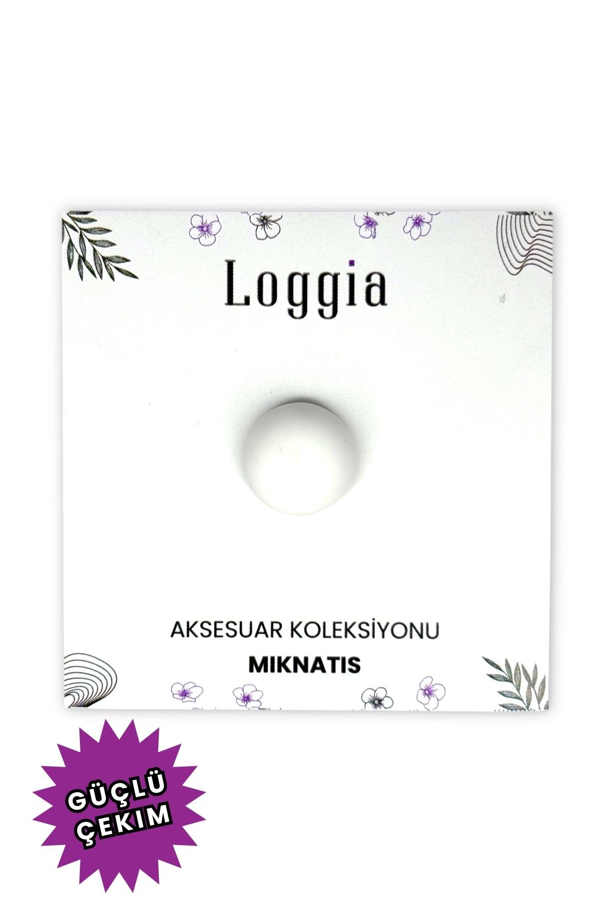 Loggia Eşarp Ve Şal Mıknatısı Soft Beyaz Renk - Başörtü Tutucu Kadın Tesettür Aksesuar Mıknatıs