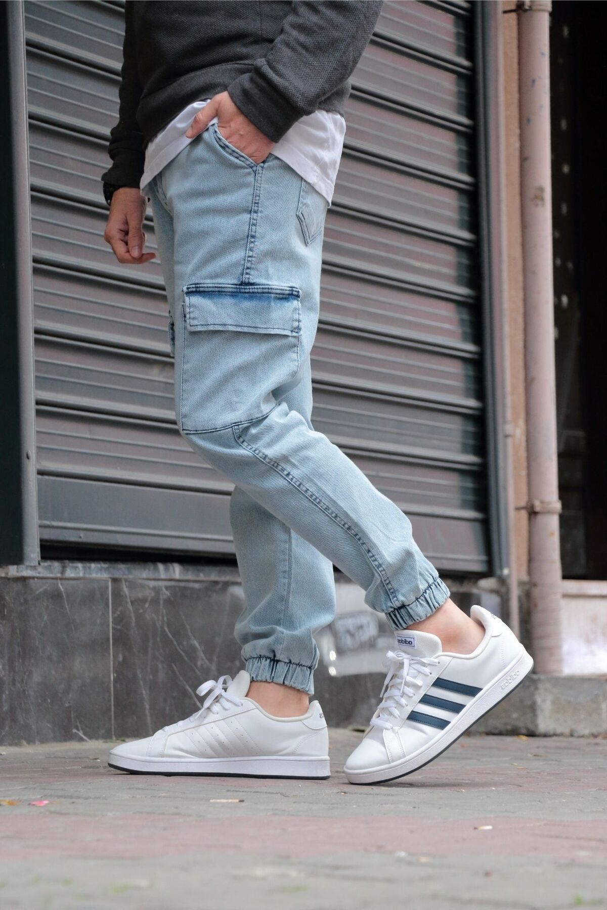 Osyday Erkek Jogger Kargo Cepli Kot Pantolon - Yan Cepli, Bel ve Paça Lastik Detaylı Yeni Sezon '25
