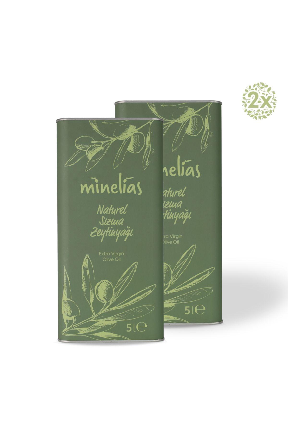 Minelias Naturel Sızma Zeytinyağı 5 Lt x 2'li Avantaj Paketi