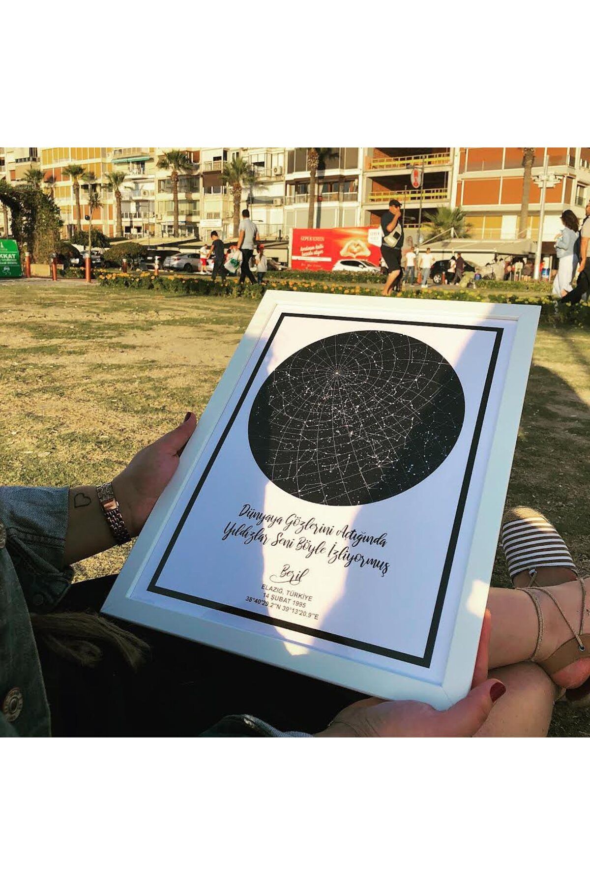 ÇELİKLER HEDİYE Kişiye Özel Yıldız Haritası, Gökyüzü Galaksi Tasarımlı ,doğum günü hediyesi, Gökyüzü Yıldız Haritası