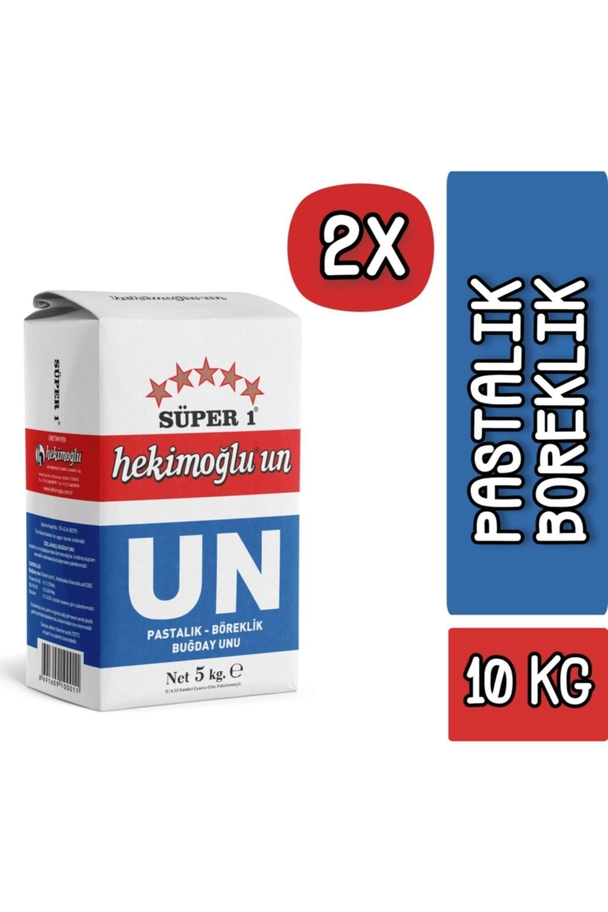 HEKİMOĞLU UN 5 Kg Pastalık - Böreklik Buğday X 2 Adet