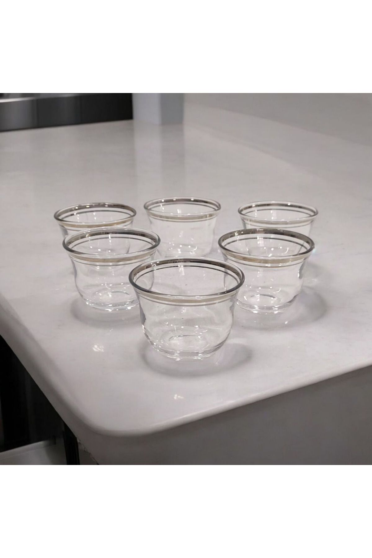 halkaridesign 6 Adet Gümüş yaldızlı Lokumluk,Kahve yanı sunum, Drajelik,Sosluk,