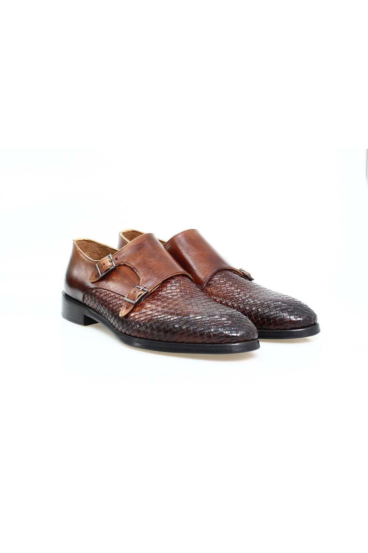 Butik KAHVERENGİ BAĞCIKSIZ HAKİKİ DERİ ÖRGÜLÜ ERKEK AYAKKABI