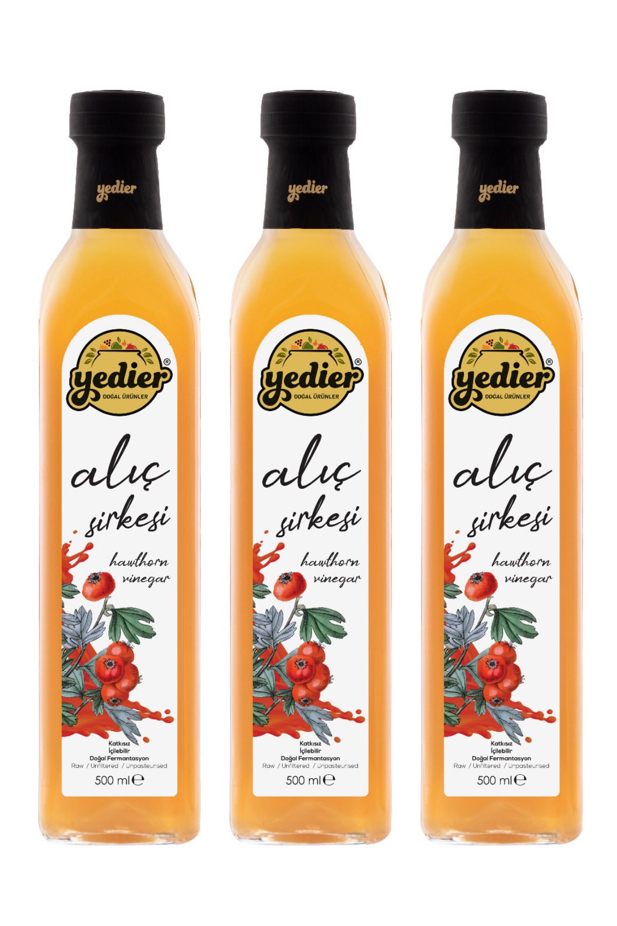 Yedier Alıç Sirkesi 500 ml X 3 Adet