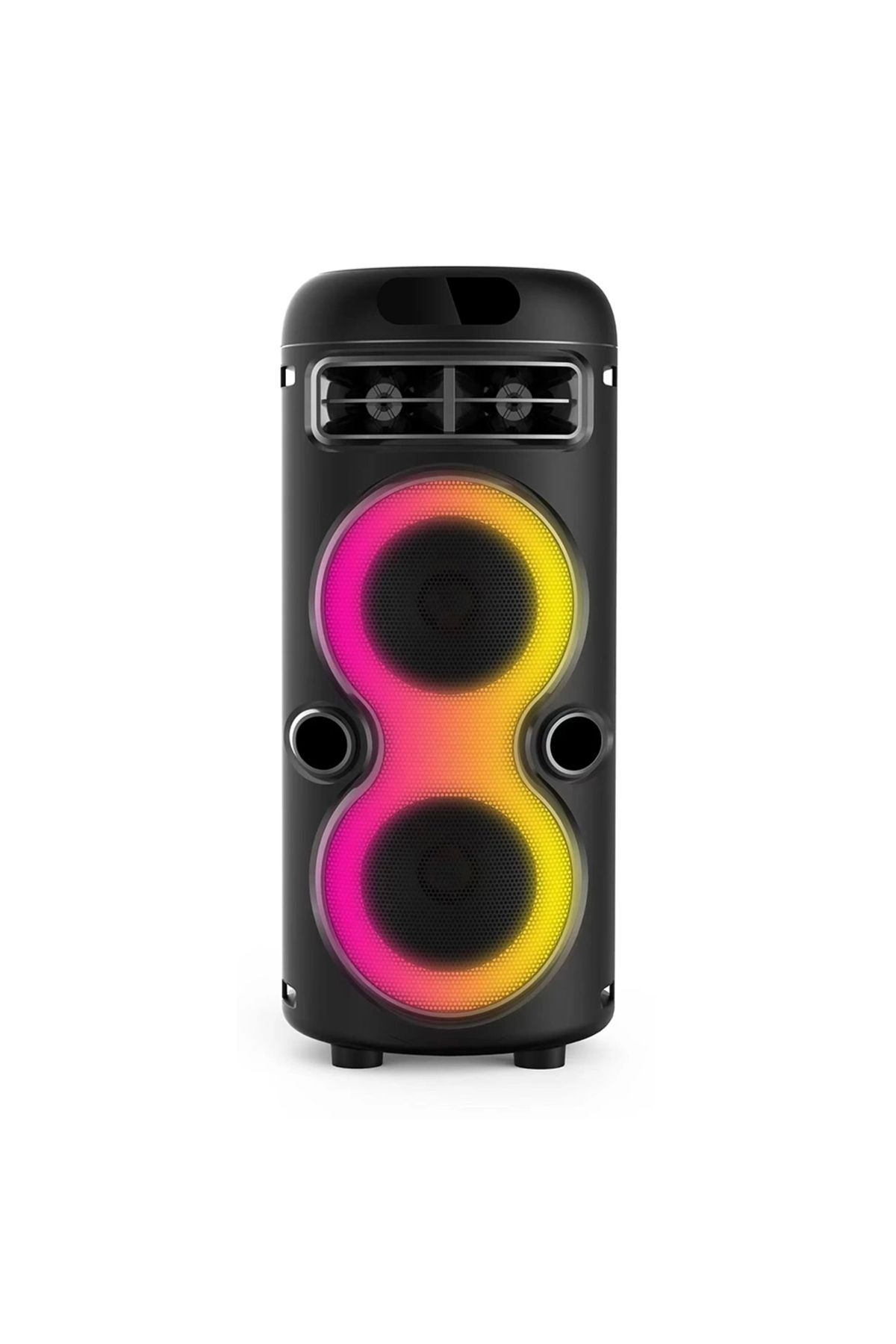 zore Gd-2402 Dijital Led Göstergeli Fm Radyolu Mikrofonlu Rgb Tws Çift 4 Inç Stereo Bass Kablosuz Ka