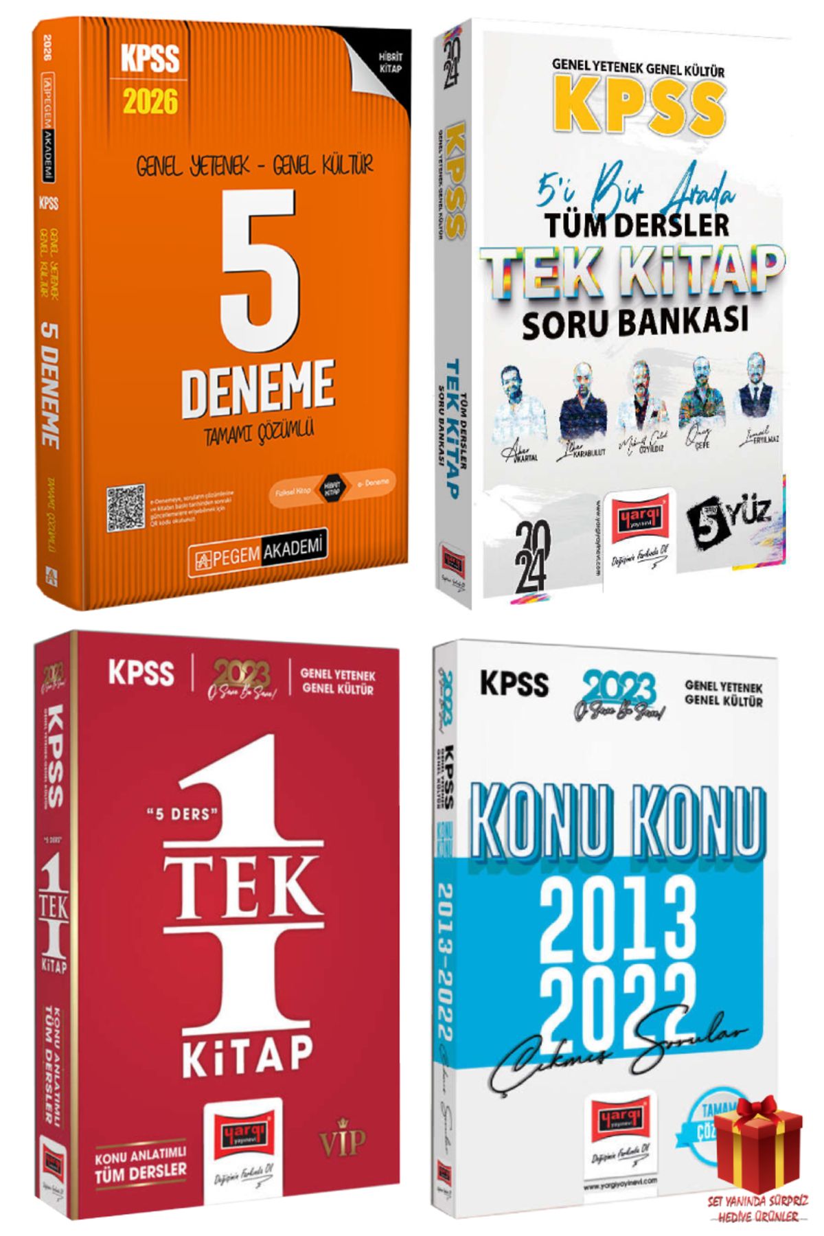 Pegem Akademi Yayıncılık 2026 Pegem KPSS 5 Deneme+Yargı GYGK Soru Bankası+Konu Anlatım+Çıkmış Sorular+Hediye