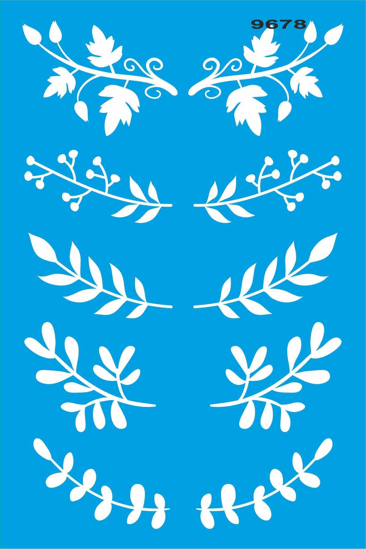 StencilSepeti Bahar Dalları - Stencil Boyama Şablonu 20x30cm