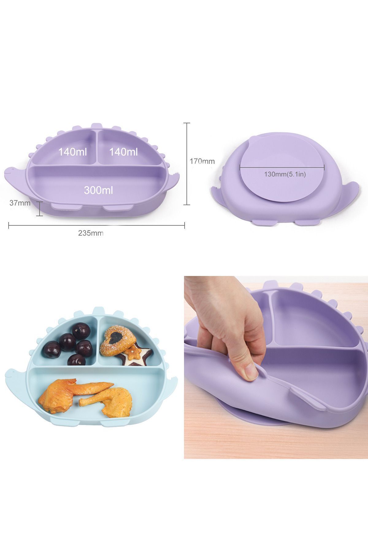 jojobebek Silikon Beslenme Seti, Mama Tabağı, Kase, Pipet, Bardak, Emzik Kılıfı, Önlük, Çatal-Kaşık(Pembe Renk fotoğrafı 3 (önizleme)