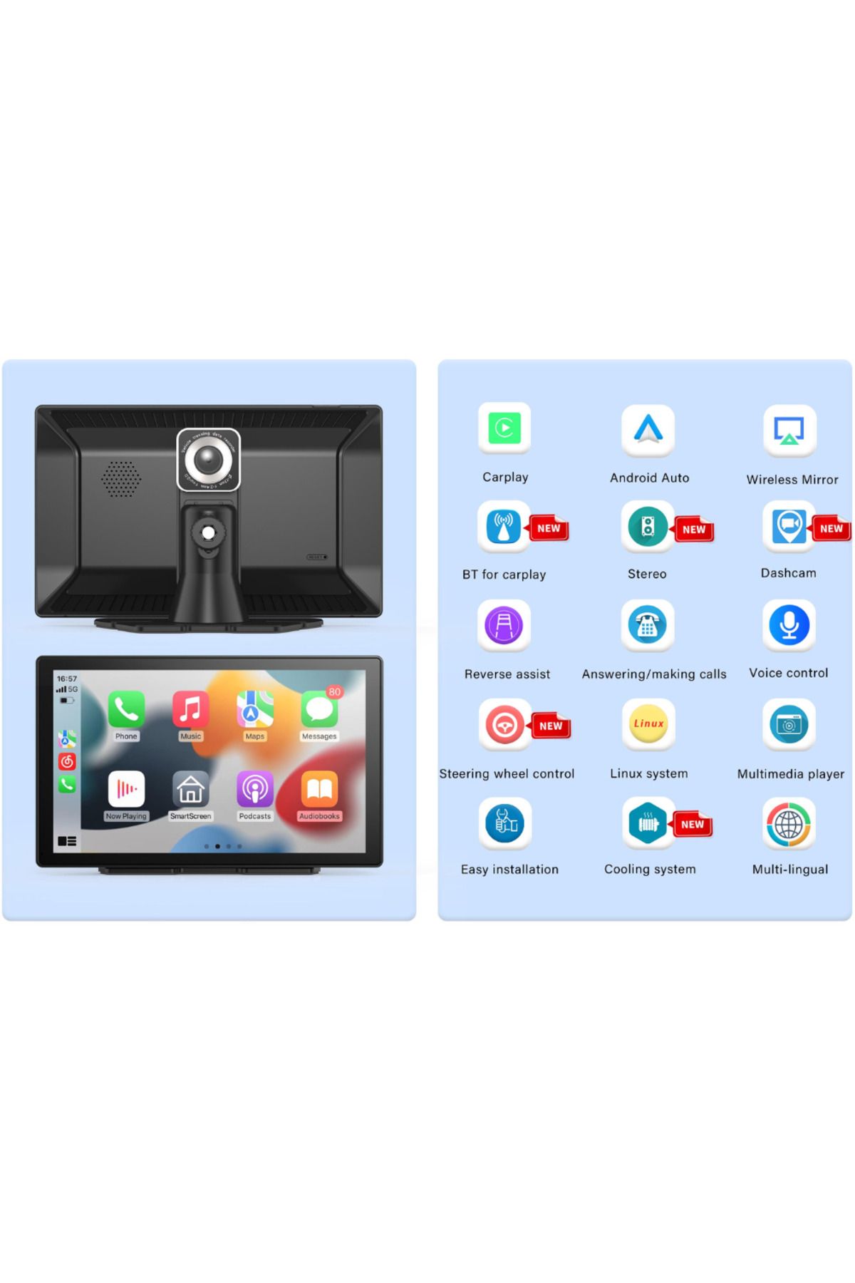 MaGeCa-Multimedia Car Navigation C90, Apple Carplay/android Auto Wireless, 9 Inch Touch Display 3