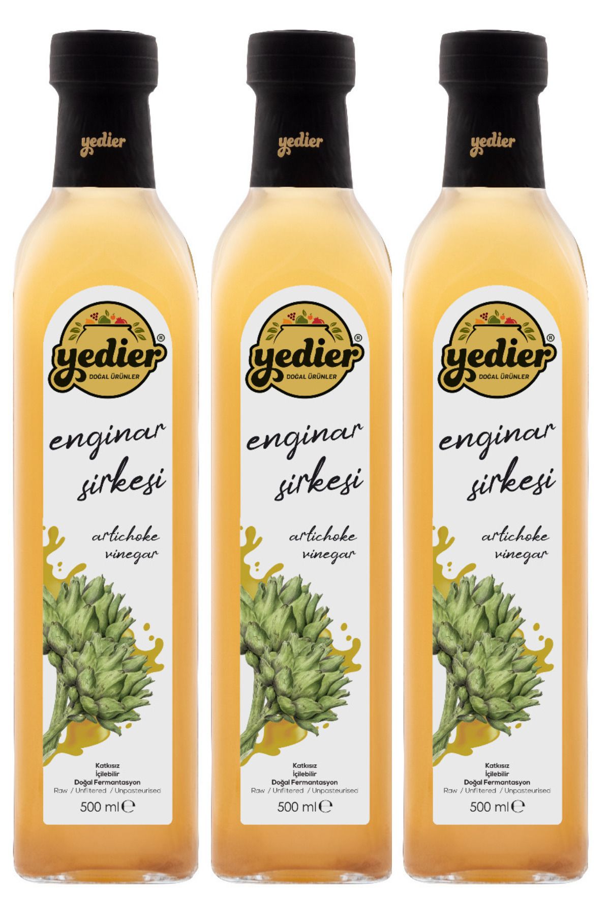 Yedier Enginar Sirkesi 500 ml X 3 Adet