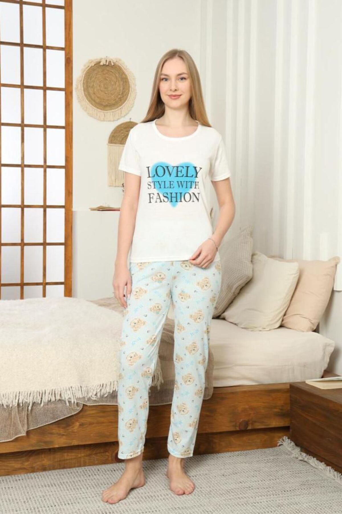 GVN Baskılı Pijama Takımı
