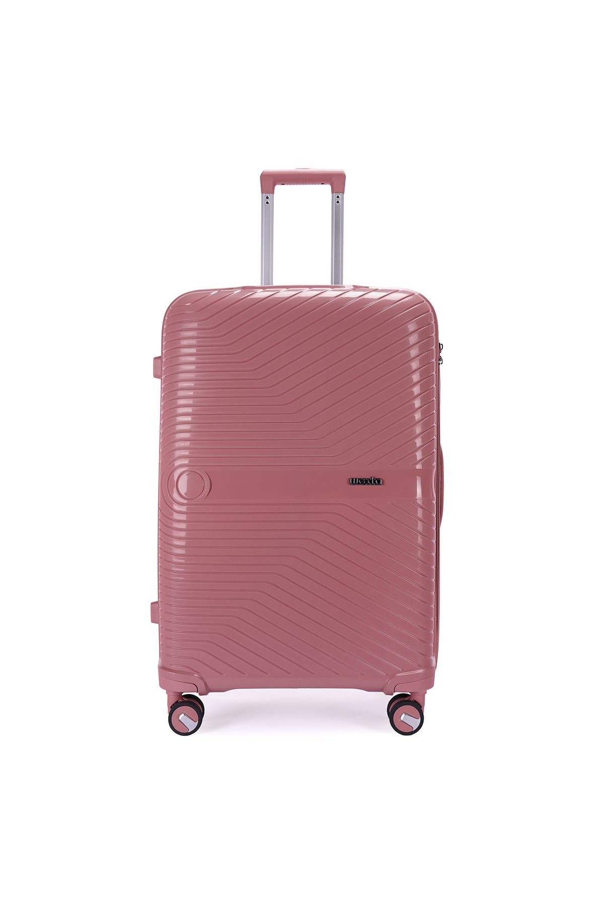 Wexta PP710 PEMBE Orta Boy - Polipropılen Valiz - KIRILMAZ - SESSİZ TEKER - PP VALİZ - TSA KİLİT