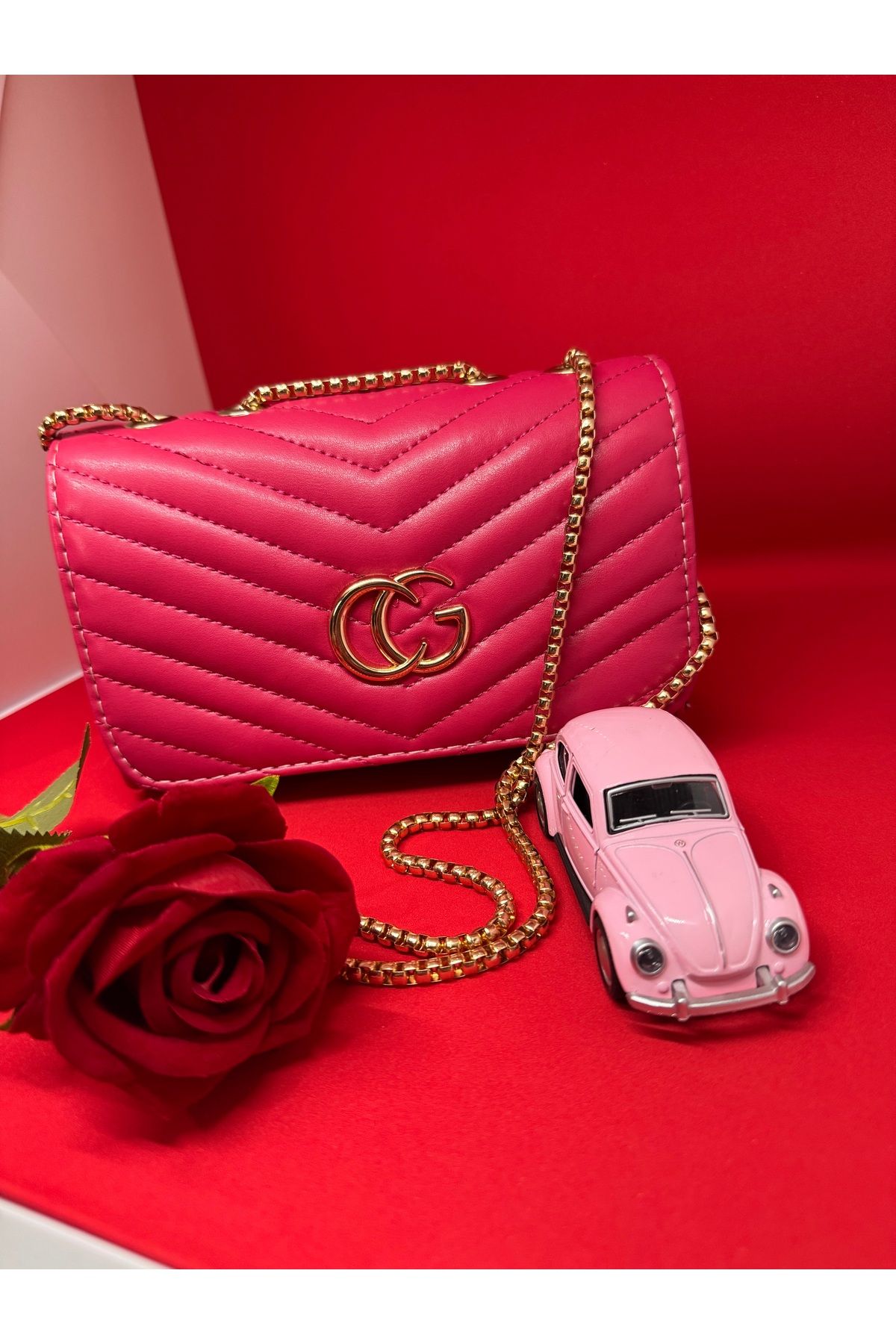 shop Kadın Mini Özel Yapın Bagrt Zincirli El ve Omuz Çantası