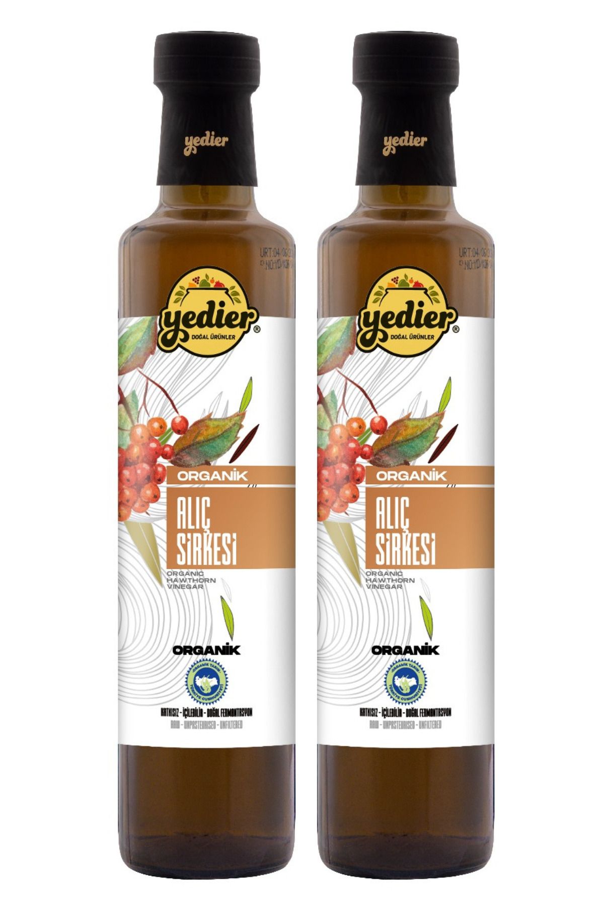 Yedier Organik Alıç Sirkesi 500 ml x 2 Adet