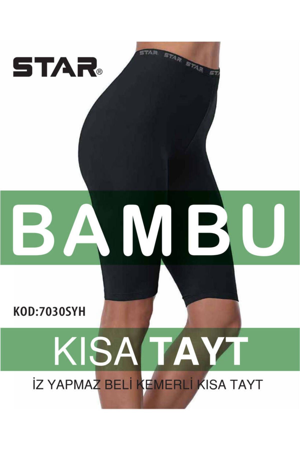 Star 3 LÜ BAMBU KADIN DİZ ÜSTÜ KISA TAYT