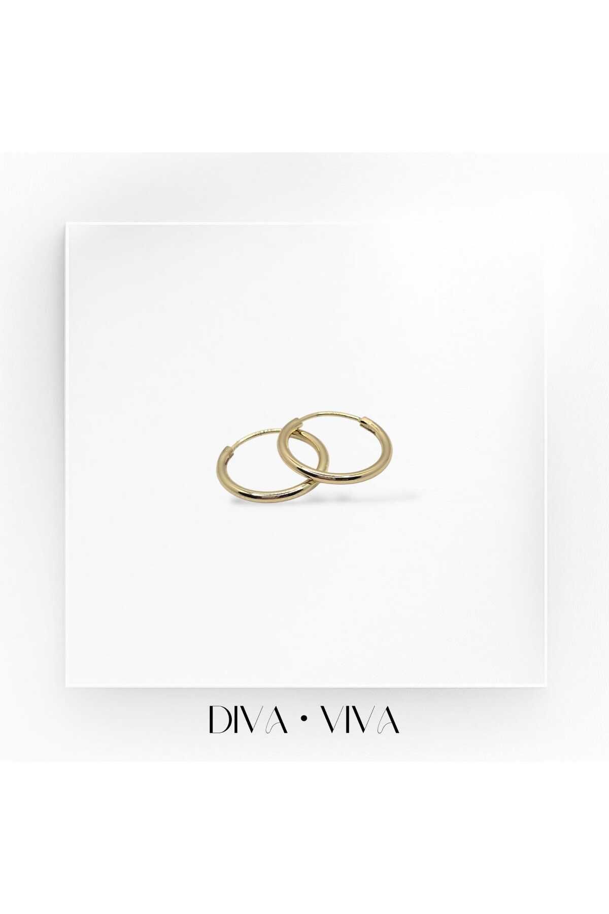 DivaViva Diva Viva - Vıp 14K Ince Halka Kadın - Ellara Loop Küpe