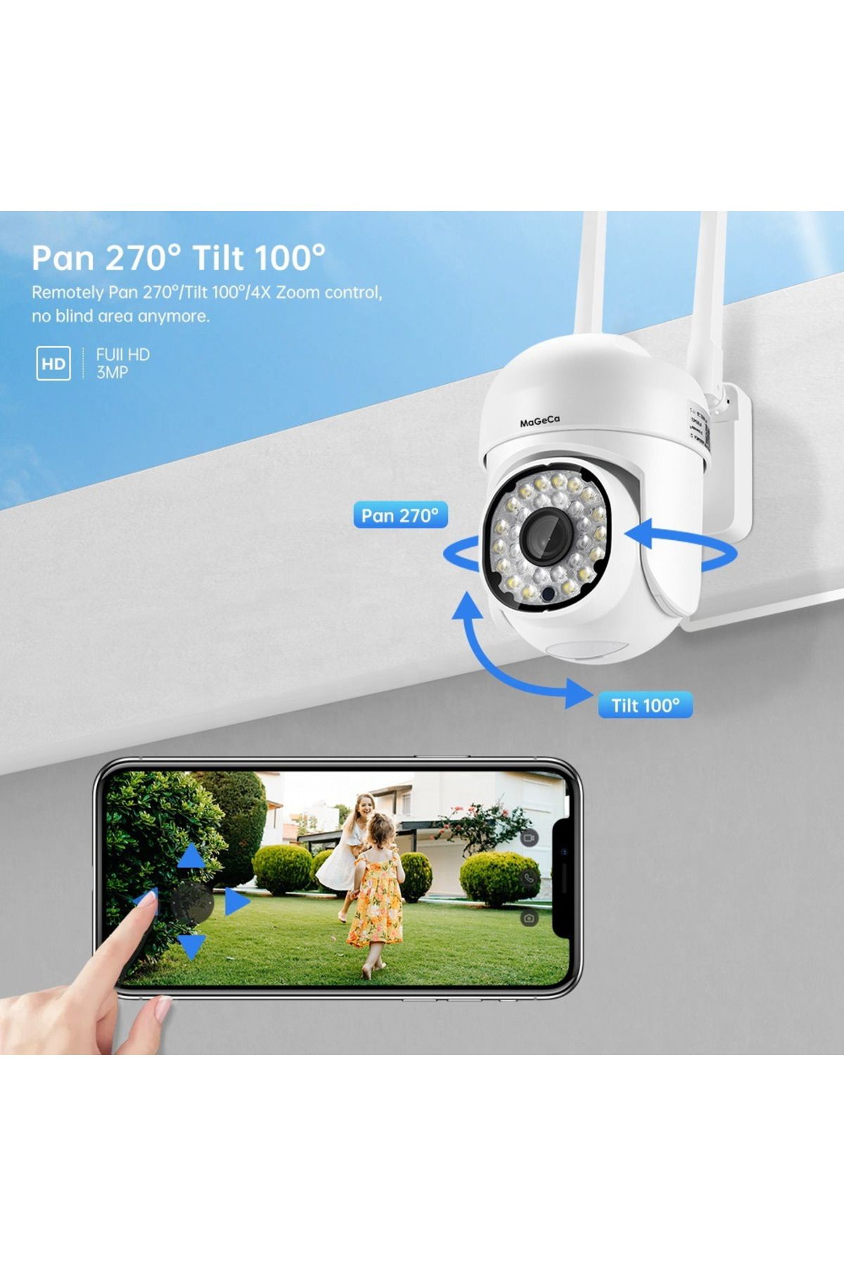 MaGeCa-Wifi ® Surveillance Camera, Night Vision, Rotation, Two-Way Communication 8