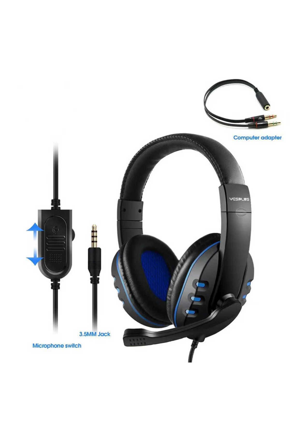 UMEYIR SYS Yes Plus GM-111 Oyuncu Kulaklığı 3.5mm-Siyah-Mavi